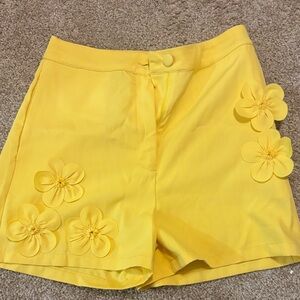 Yellow Floral Women's Shorts
